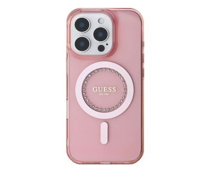 Etui do telefonów GUESS IML Rhinestones do iPhone 16 Pro Max różowy